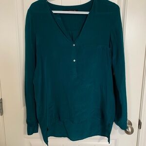 Teal 100% silk blouse